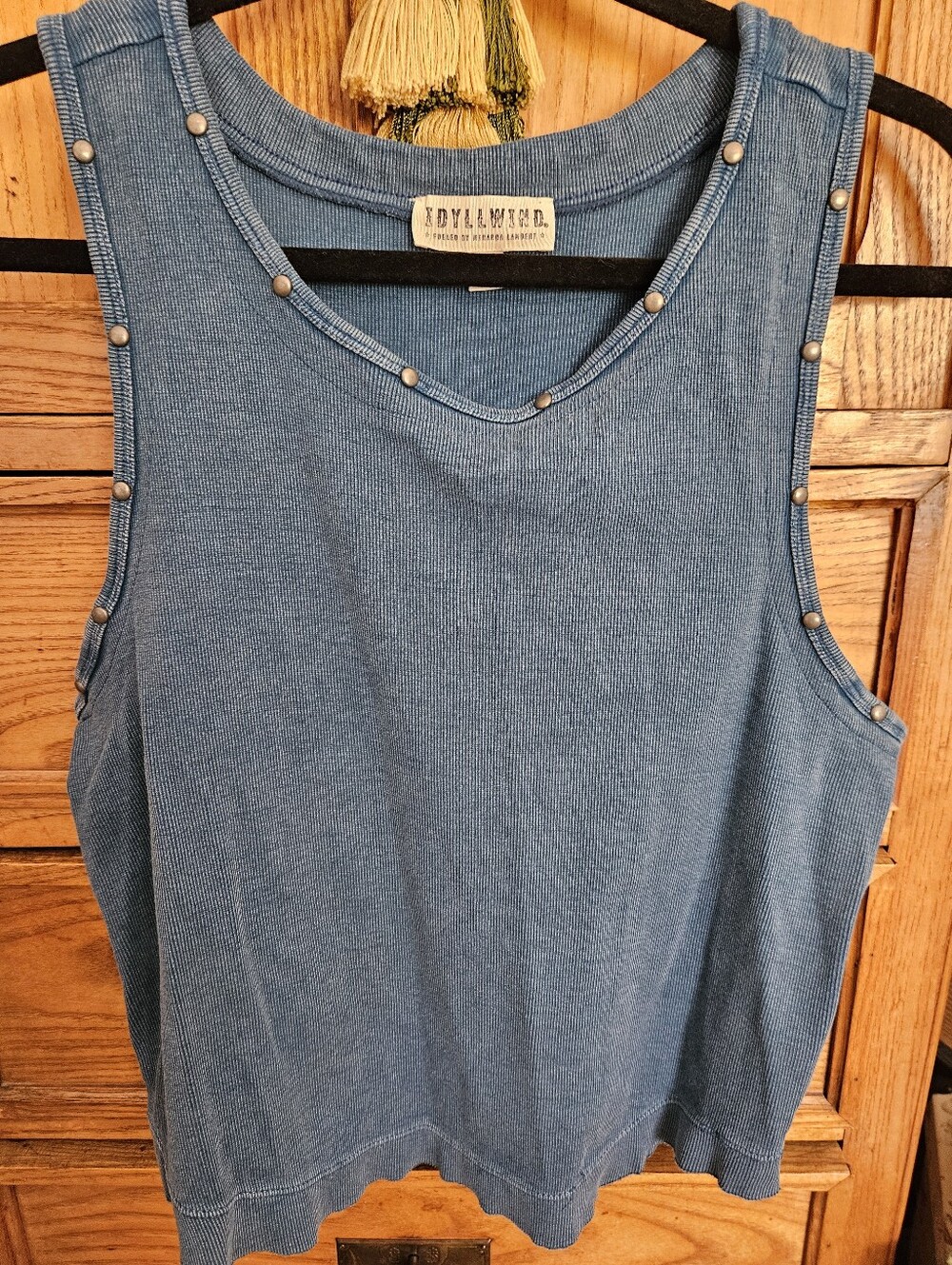 Idyllwind Intentional Fad Teal Tank Cotton Marked XL (Fits Like Medium)